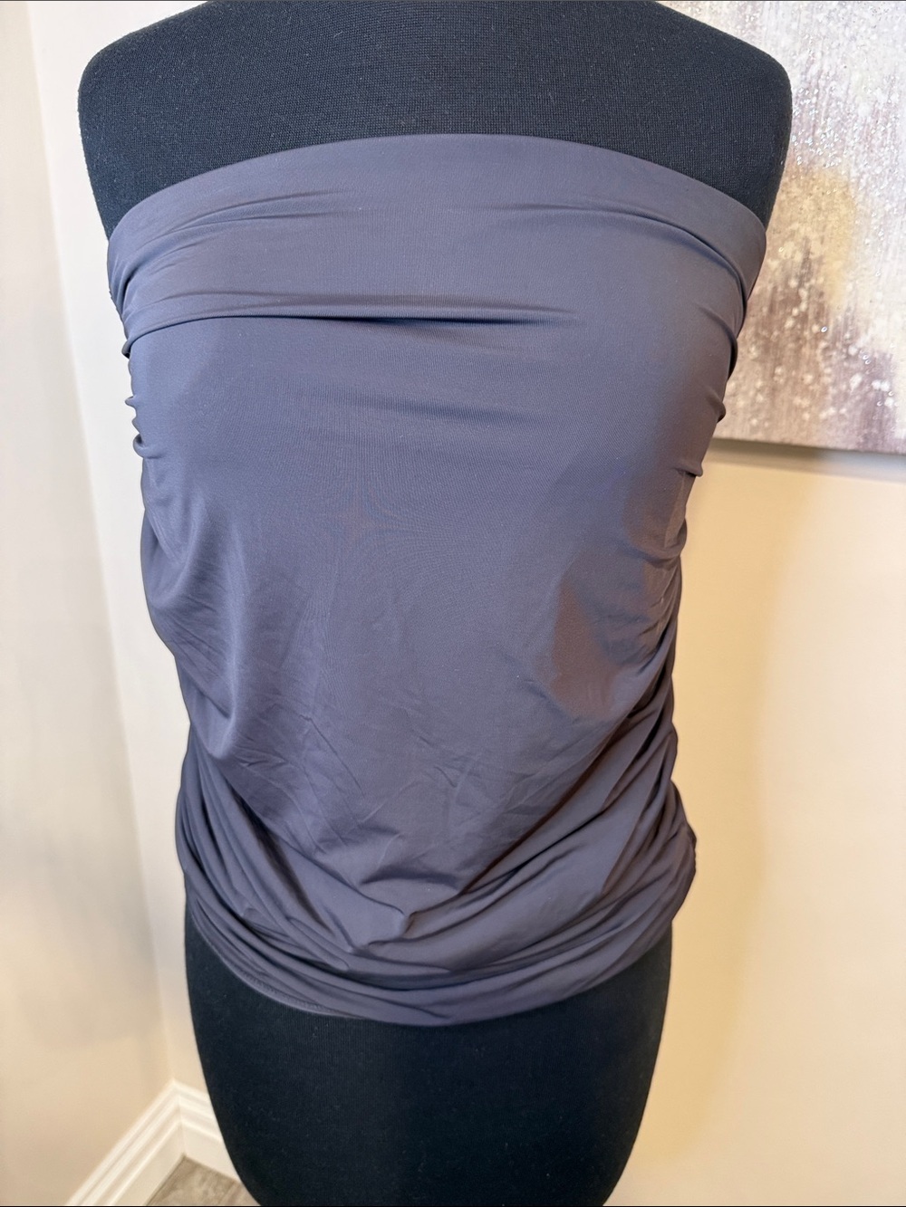 Women's Strapless Tube Top in Charcoal Gray size medium